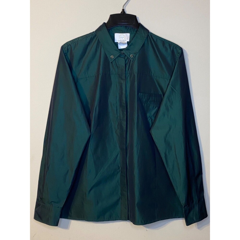 Voyage By Marina Rinaldi Women Green Shirt Size 27